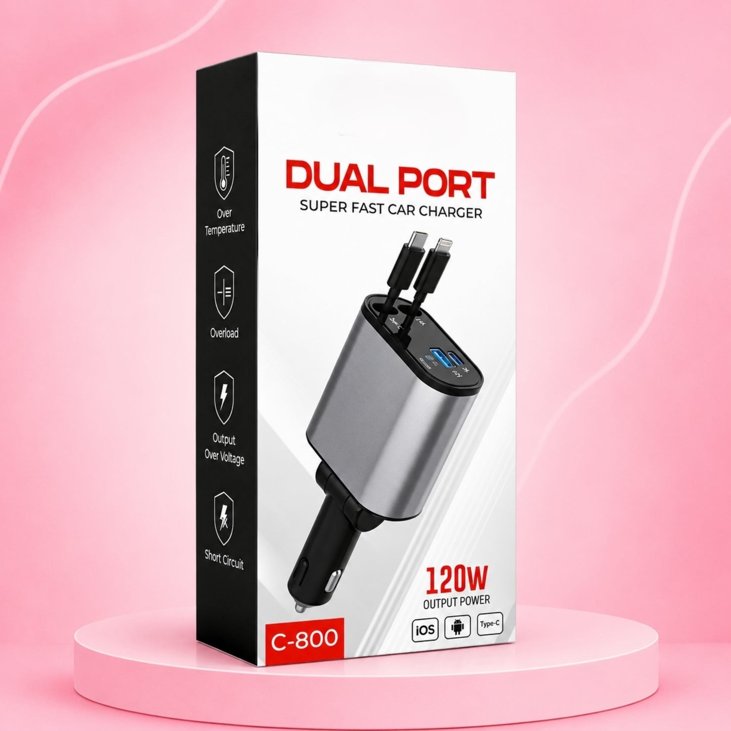 Never Run Out of Battery on Road Trips! | 120W Fast Car Charger |