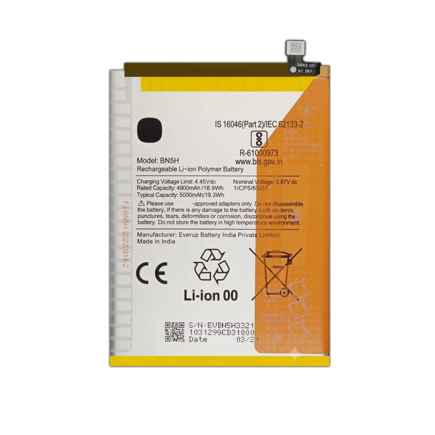BN5H Battery for Redmi 11 Prime / Poco M5 / Poco M4 5G – 5000mAh High-Capacity Replacement Battery