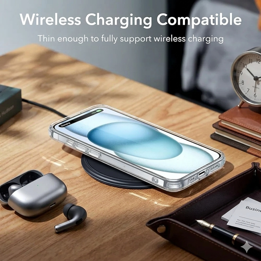 iPhone 15 Plus Clear Case – Shockproof Soft Silicone Slim Cover – Transparent & Scratch Resistant