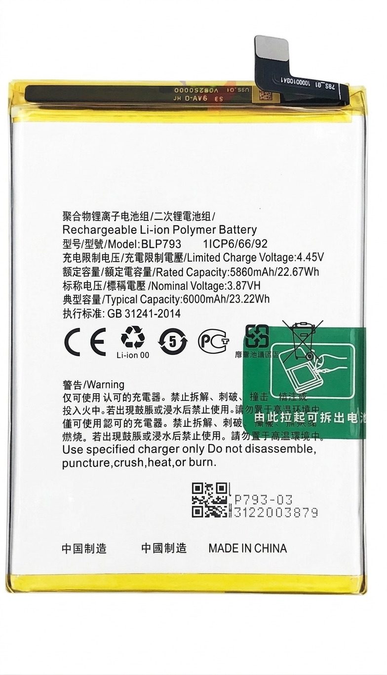 BLP793 Battery for Realme Narzo 50A – 6000mAh High-Capacity Replacement Battery