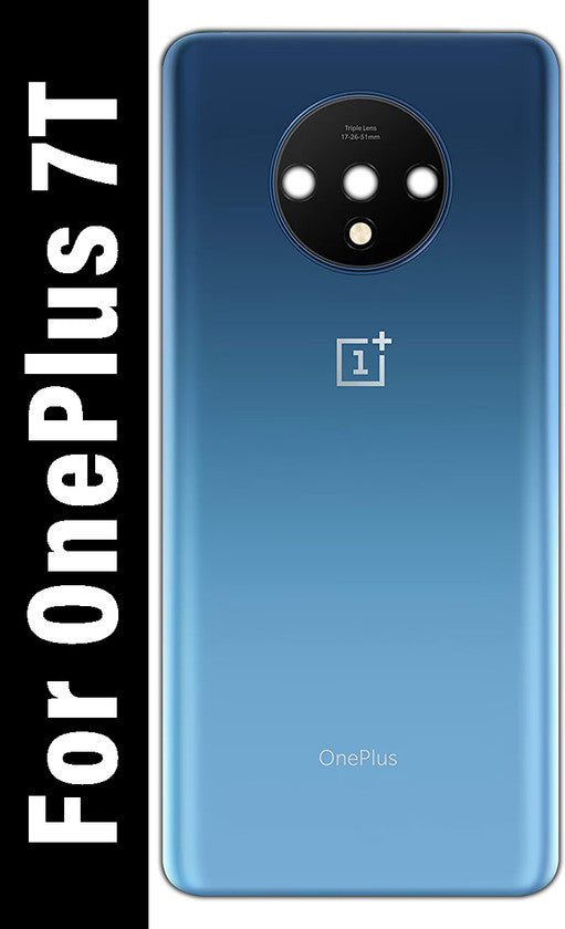 Premium Glass Back Panel Replacement for OnePlus 7T (HD1901) – Glacier Blue Rear Housing Cover