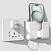 Tensea ABS Mobile Phone Charging Stand, Multi-Functional Storage Holder, Bedside Fixed Rack, Bedroom, Office Accessories, Acrylonitrile Butadiene Styrene, White 01, Portable Electronic Devices, 9.9x3x8.6 cm