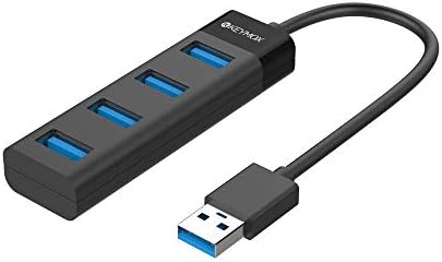 4-Port USB 3.0 Hub, KEYMOX Compact Size Data USB Hub for MacBook, Mac Pro, Mac mini, iMac, Surface Pro, XPS, PC, Flash Drive, Mobile HDD (Charging Not Supported)