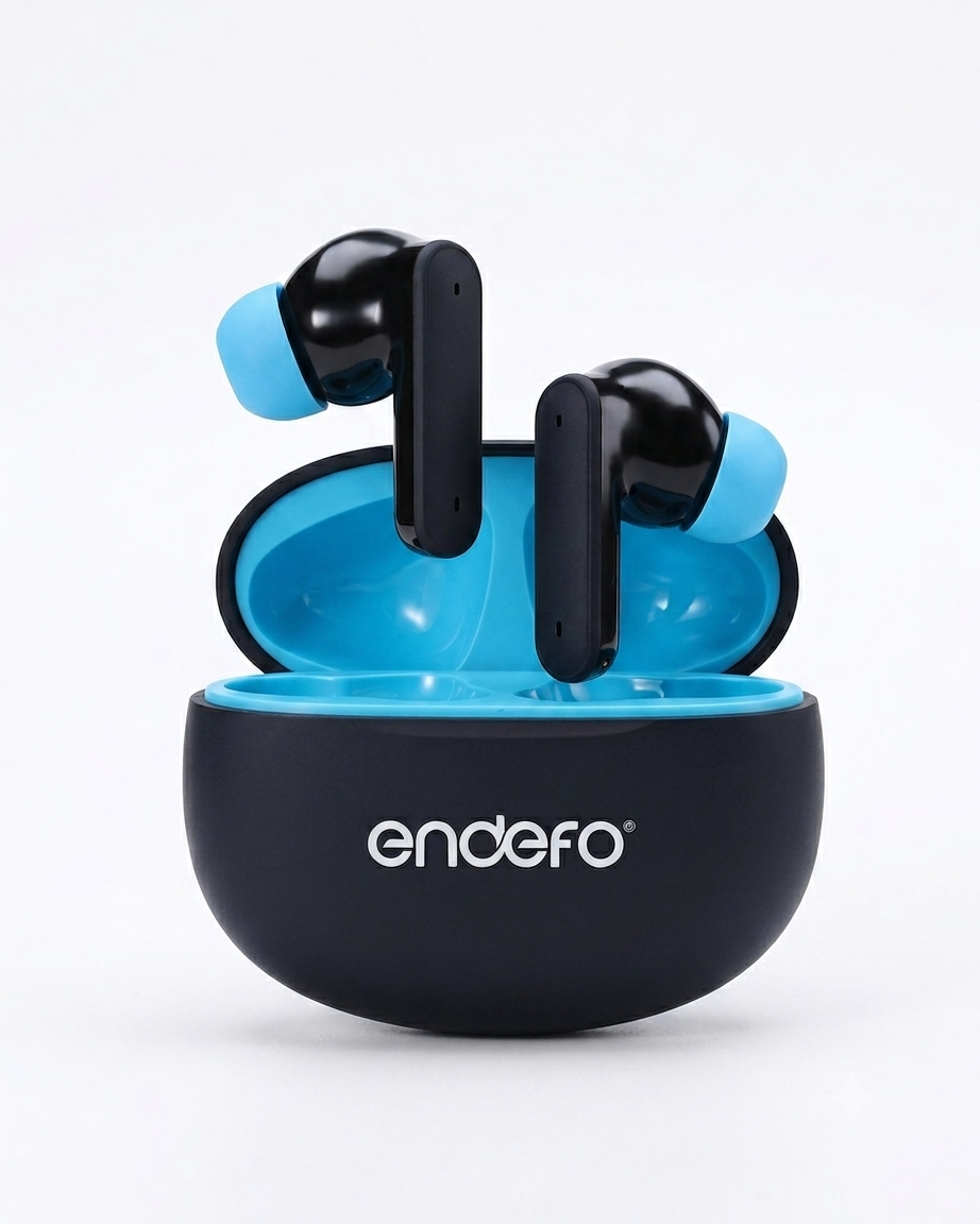 Endefo Beat Pro True Wireless Earphones – Bluetooth 5.3, 30 Hrs Playback, 10mm Drivers & Fast Charging (Blue)