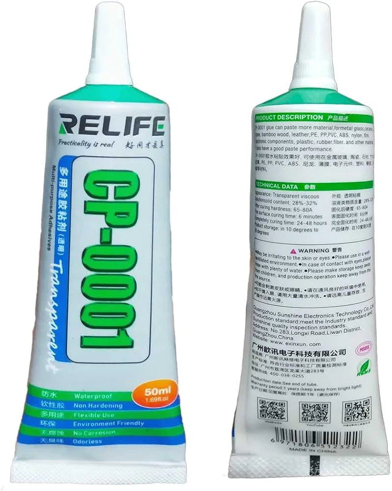 Relife CP-0001 Transparent Multipurpose Adhesive Glue (50ML) – High-Strength Repair for Mobile Screens, Jewelry, and Crafts