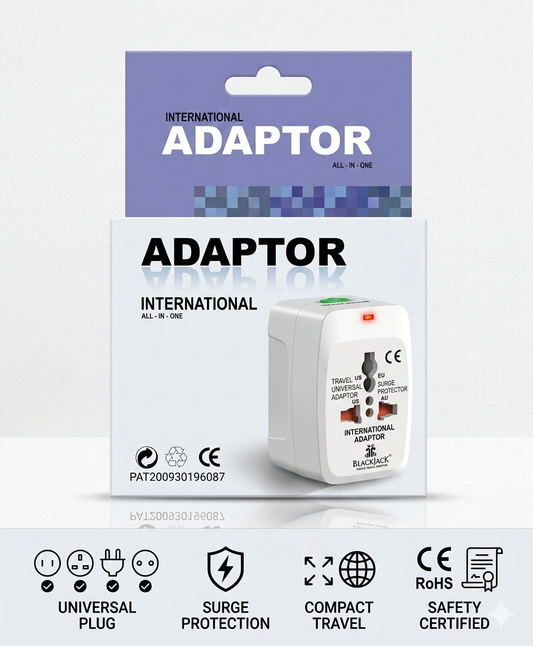 Blackjack Universal International Travel Adaptor – Surge Protector & All-in-One Plug