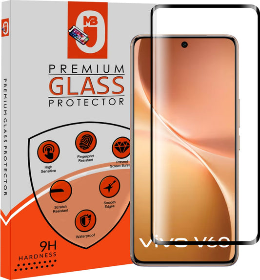 MB Premium Glass Protector for Vivo V60 Series | Full Glue Edge-to-Edge Coverage | Anti-Scratch Screen Guard