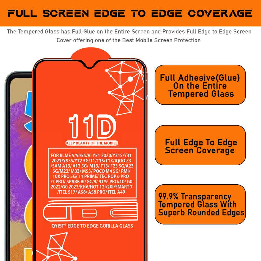 Realme 5, 5i, 5s Tempered Glass Screen Guard (Set of 4) – High Sensitivity