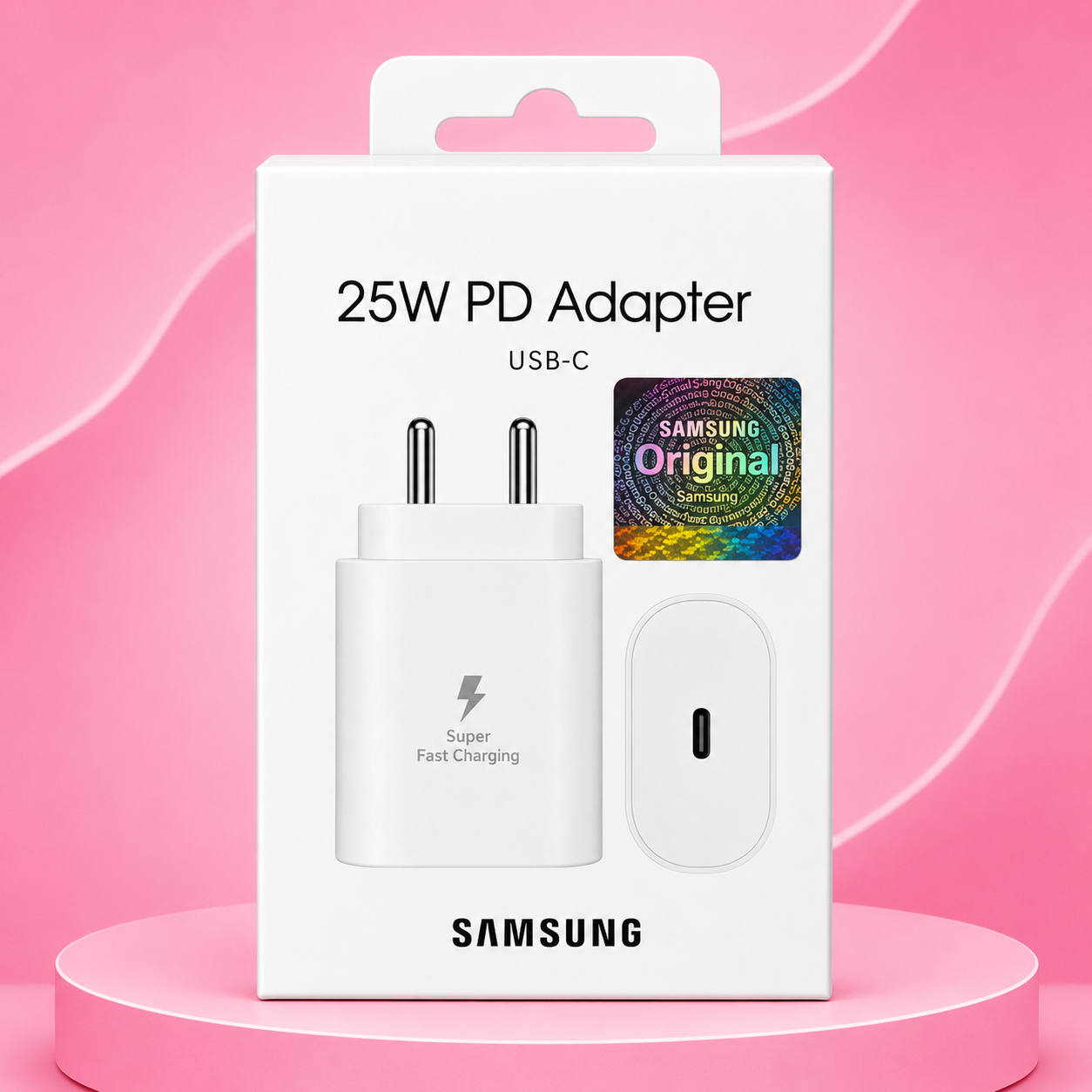 Samsung 25W PD USB-C Super Fast Charging Adapter – Type-C Power Adapter (White)