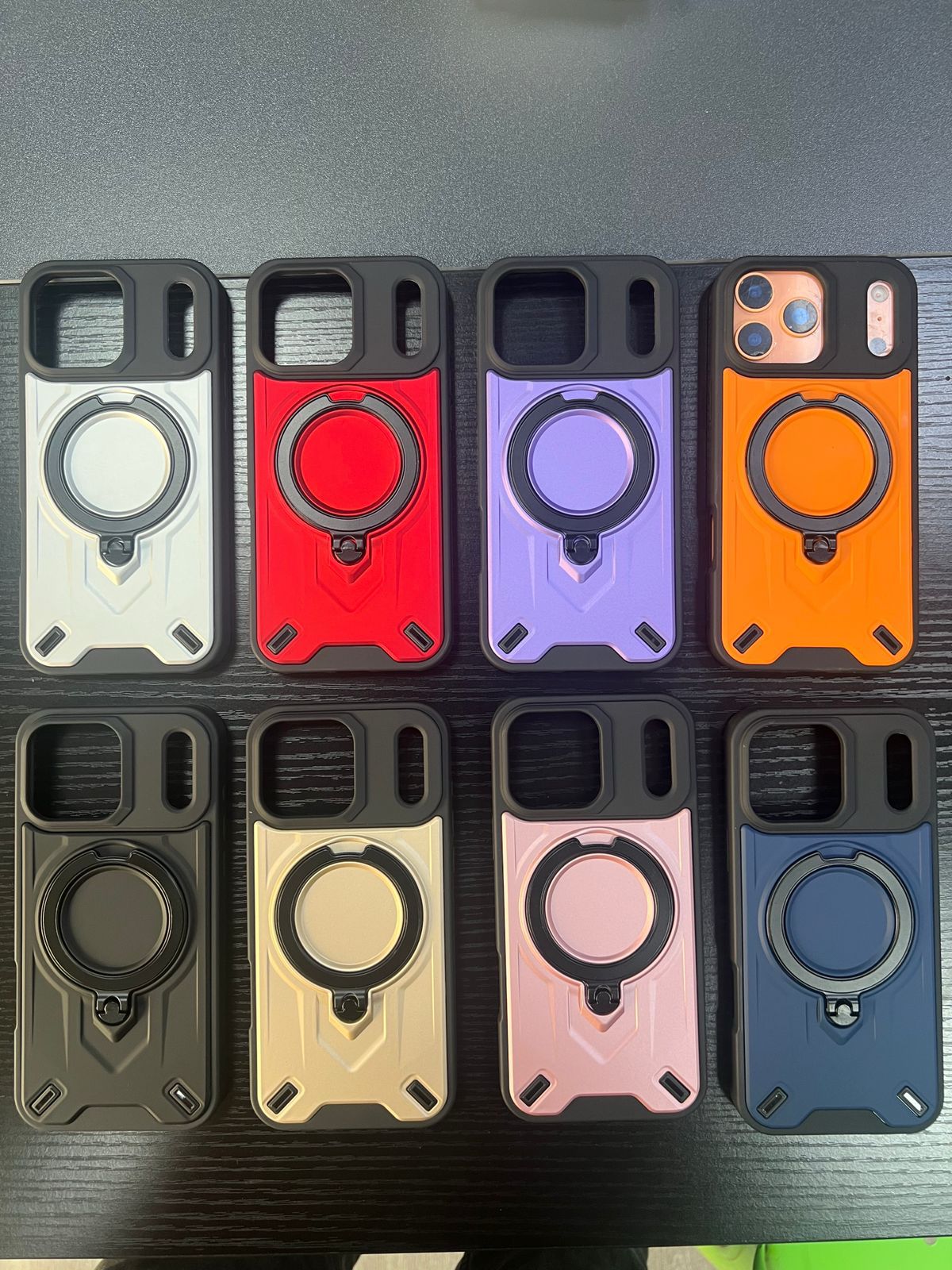iPhone 17 Pro Magnetic Ring Stand Shockproof Case | 360° Rotating Holder | Military Grade Protection | Anti-Scratch Back Cover