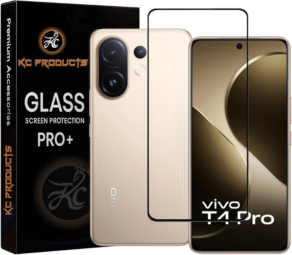 Full Glue Tempered Glass for Vivo T4 Pro 5G – Edge-to-Edge Screen Protector with Easy Self-Installation Kit