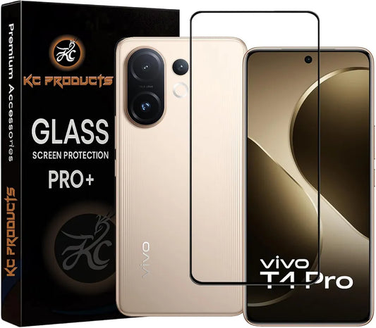 Full Glue Tempered Glass for Vivo T4 Pro 5G – Edge-to-Edge Screen Protector with Easy Self-Installation Kit