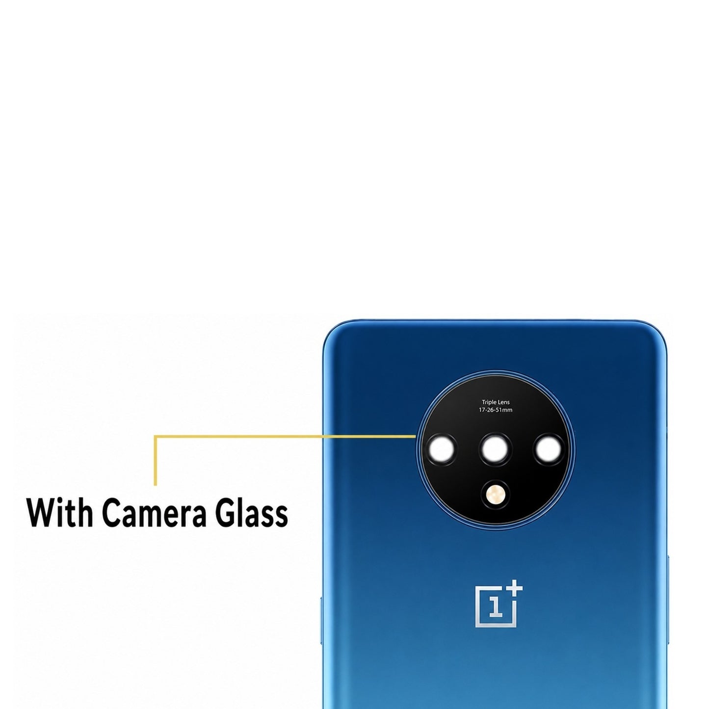 Premium Glass Back Panel Replacement for OnePlus 7T (HD1901) – Glacier Blue Rear Housing Cover